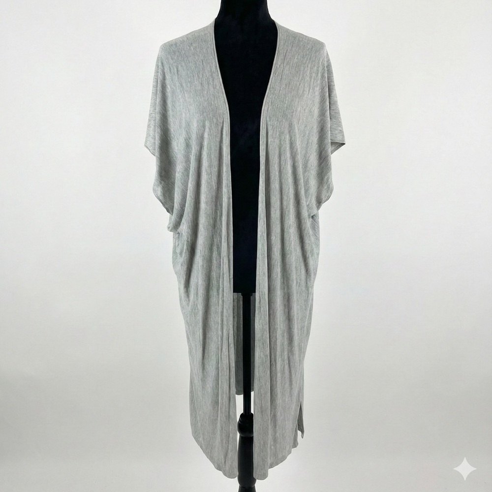 Cejon Grey Soft Open Front Kimono Cardigan OSFM